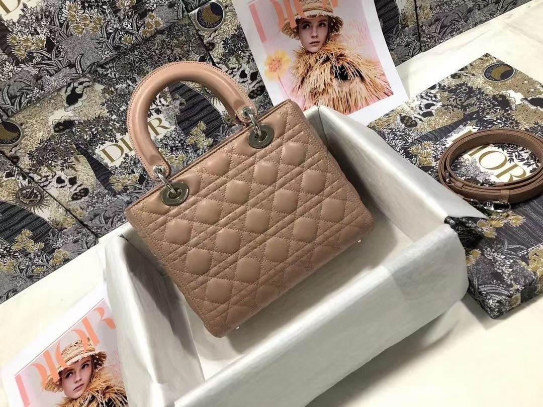 Dior Medium Lady Dior Bag In Blush Cannage Lambskin 903