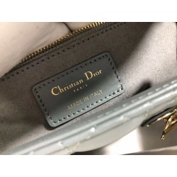 Dior Medium Lady Dior Bag In Grey Cannage Lambskin 265