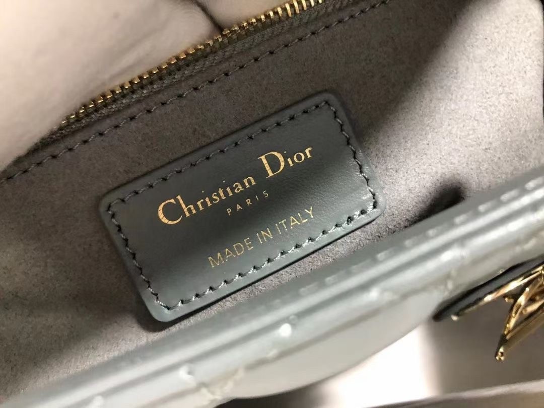 Dior Medium Lady Dior Bag In Grey Cannage Lambskin 265