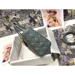 Dior Medium Lady Dior Bag In Grey Cannage Lambskin 265