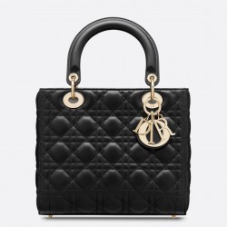 Dior Medium Lady Dior Bag In Black Cannage Lambskin 298