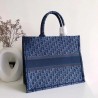 Dior Book Tote Bag In Denim Blue Oblique Canvas 529