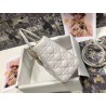 Dior Medium Lady Dior Bag In White Cannage Lambskin 347