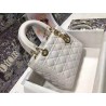 Dior Medium Lady Dior Bag In White Cannage Lambskin 347