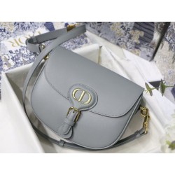 Dior Medium Bobby Bag In Grey Calfskin 541