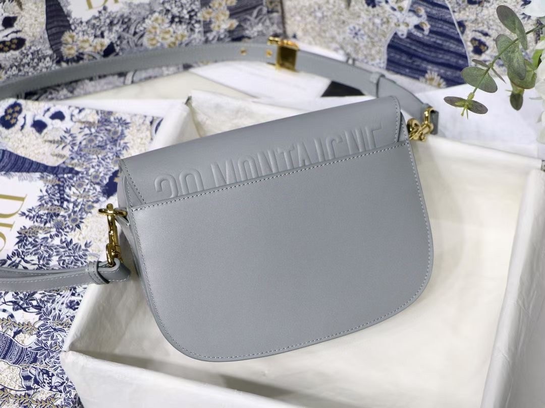 Dior Medium Bobby Bag In Grey Calfskin 541