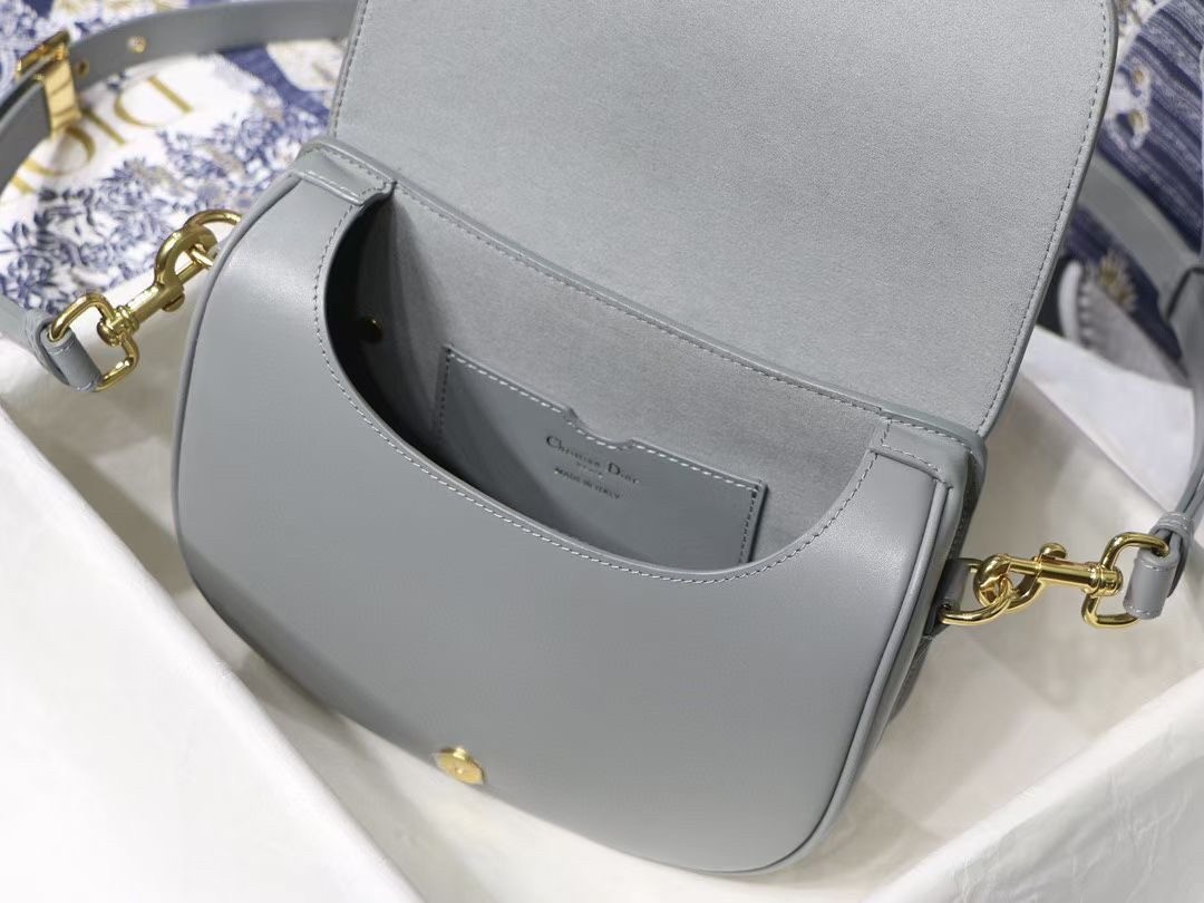 Dior Medium Bobby Bag In Grey Calfskin 541