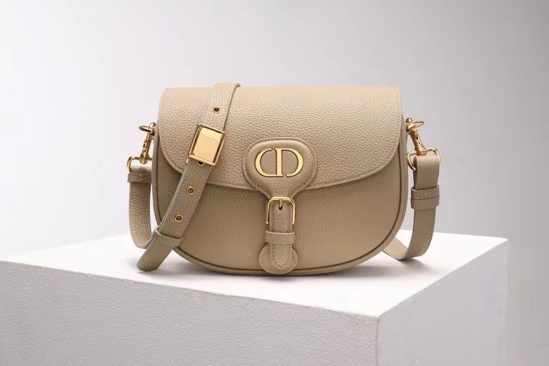 Dior Medium Bobby Bag In Beige Grained Calfskin 608