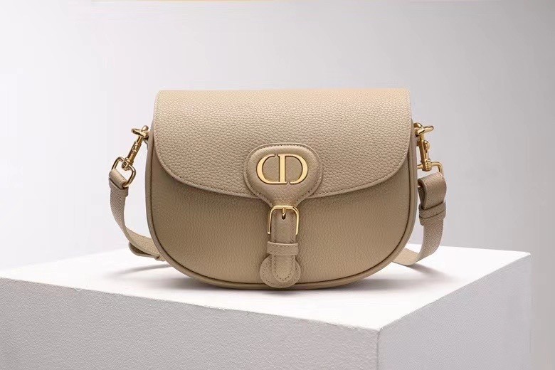 Dior Medium Bobby Bag In Beige Grained Calfskin 608