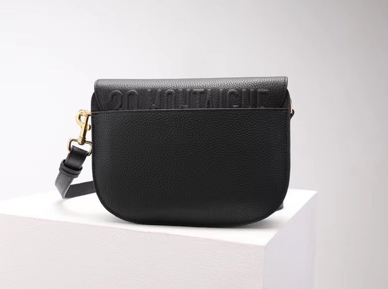 Dior Medium Bobby Bag In Black Grained Calfskin 648