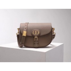 Dior Medium Bobby Bag In Warm Taupe Grained Calfskin 677