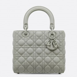 Dior Medium Lady Dior Bag In Grey Ultramatte Calfskin 962