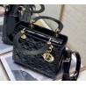 Dior Medium Lady Dior Bag In Black Patent Cannage Calfskin 035