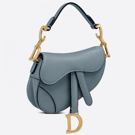 Dior Micro Saddle Bag In Grey Goatskin 065