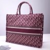 Dior Book Tote Bag In Bordeaux Oblique Canvas 643