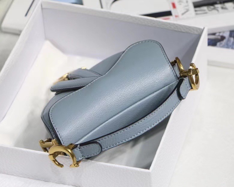 Dior Micro Saddle Bag In Grey Goatskin 065