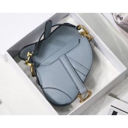 Dior Micro Saddle Bag In Grey Goatskin 065