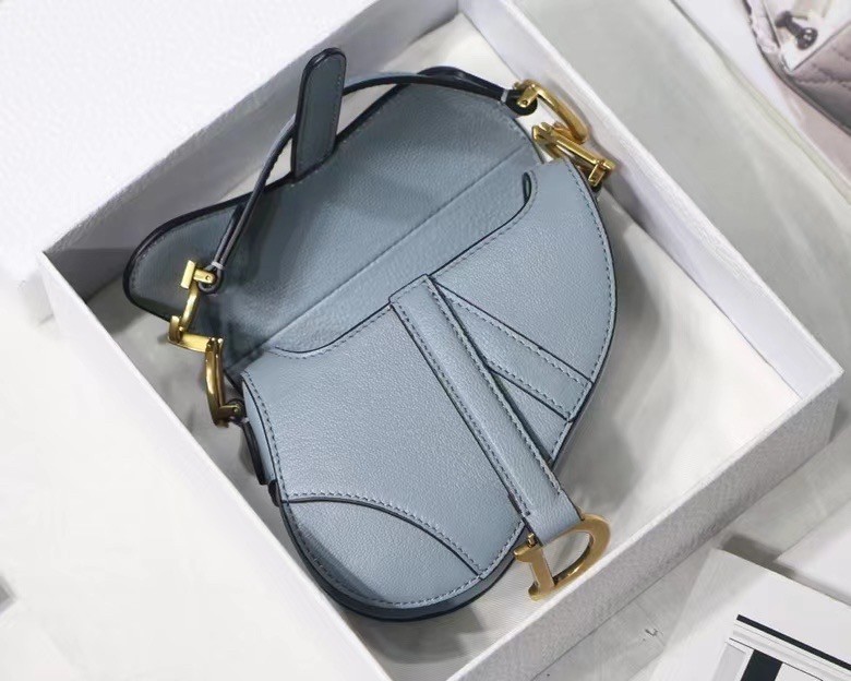 Dior Micro Saddle Bag In Grey Goatskin 065