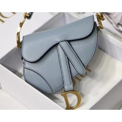 Dior Micro Saddle Bag In Grey Goatskin 065