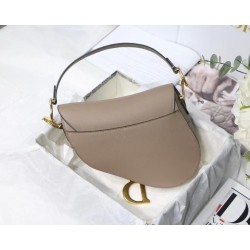 Dior Saddle Bag In Warm Taupe Grained Calfskin 658