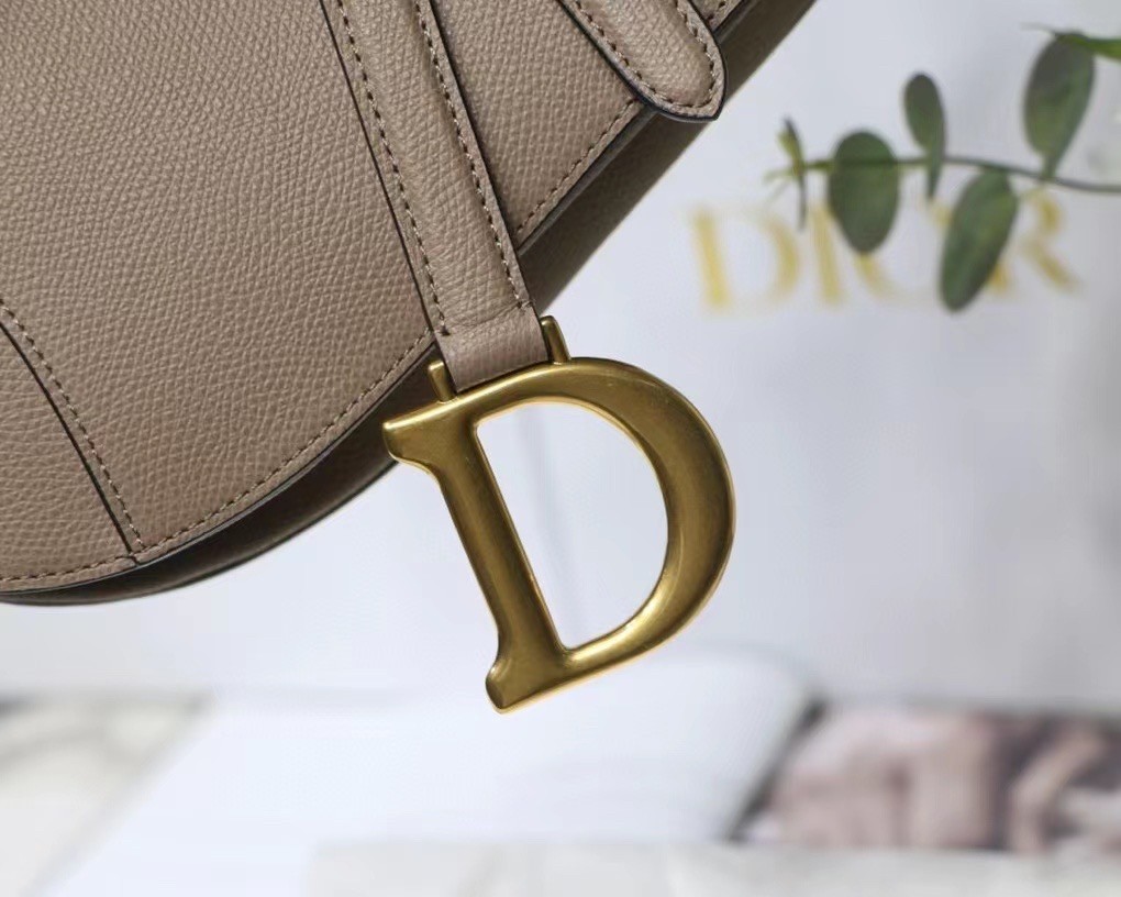 Dior Saddle Bag In Warm Taupe Grained Calfskin 658