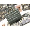 Dior Large Lady Dior Bag In Grey Cannage Lambskin 304