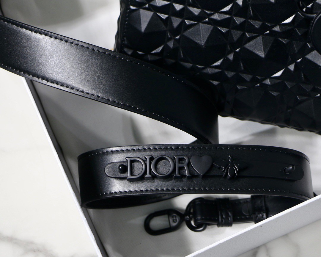 Dior Small Lady Dior My ABCDior Bag In Black Diamon Calfskin 055