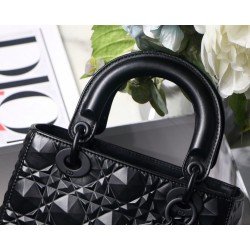 Dior Small Lady Dior My ABCDior Bag In Black Diamon Calfskin 055