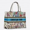 Dior Medium Book Tote In Latte D-Constellation Embroidery 216