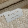 Dior Medium Lady Dior Bag In Wicker and White Oblique Jacquard 826