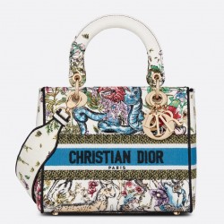 Dior Medium Lady D-Lite Bag In Latte D-Constellation Embroidery 868