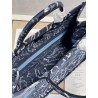 Dior Large Book Tote In Blue Dior Roses Embroidery 007