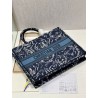 Dior Large Book Tote In Blue Dior Roses Embroidery 007