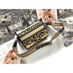 Dior Diorcamp Small Messenger Bag In Beige Mizza Embroidery 079