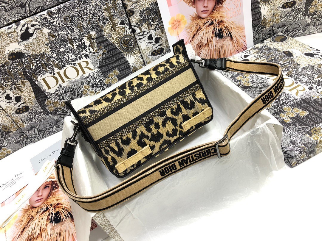 Dior Diorcamp Small Messenger Bag In Beige Mizza Embroidery 079