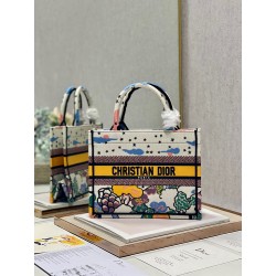 Dior Small Book Tote Bag In Ciel de Reve Embroidery 123