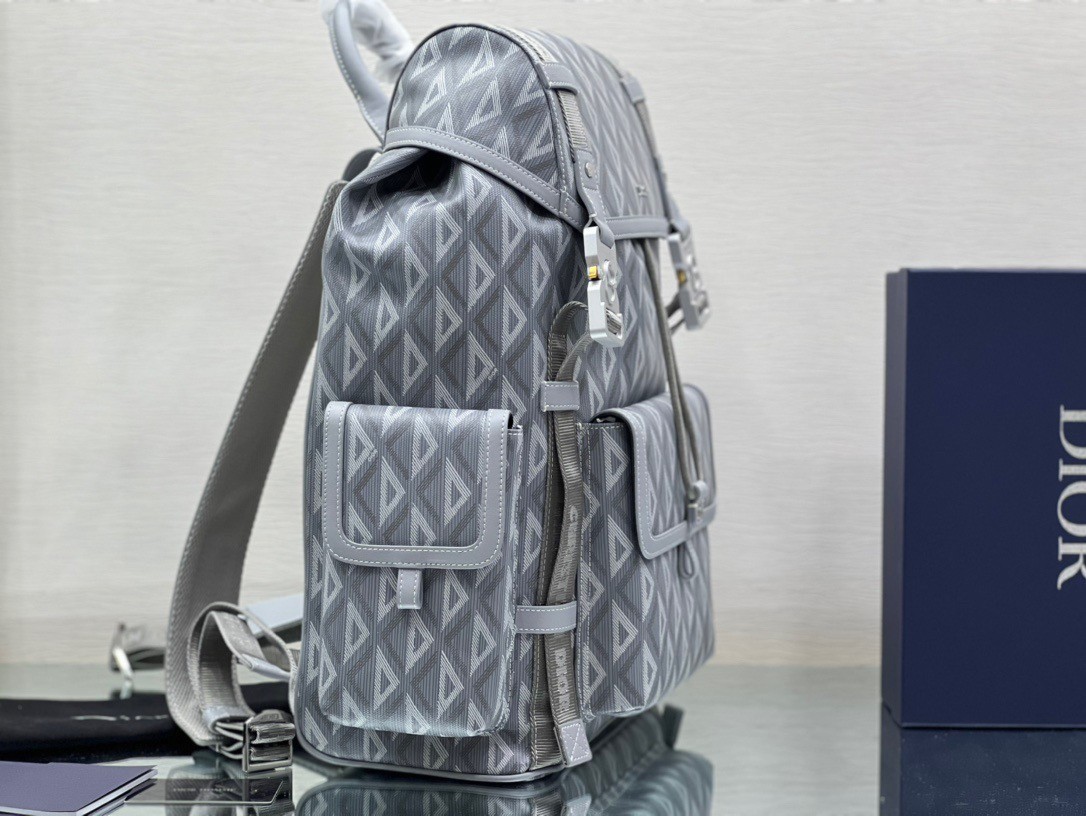 Dior Hit the Road Backpack In Gray CD Diamond Canvas 310