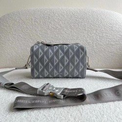 Dior Lingot Messenger Bag In Gray CD Diamond Canvas 330