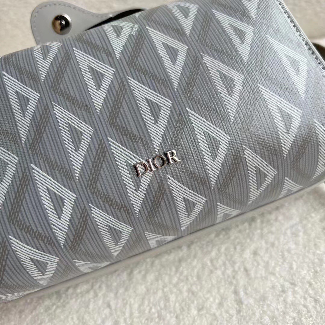 Dior Lingot Messenger Bag In Gray CD Diamond Canvas 330