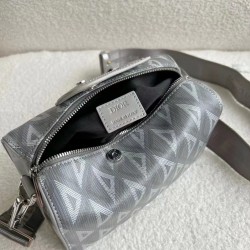 Dior Lingot Messenger Bag In Gray CD Diamond Canvas 330