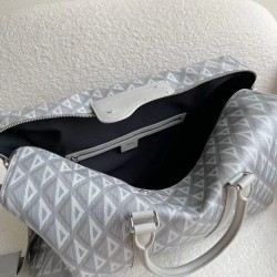 Dior Lingot 50 Duffle Bag In Gray CD Diamond Canvas 394