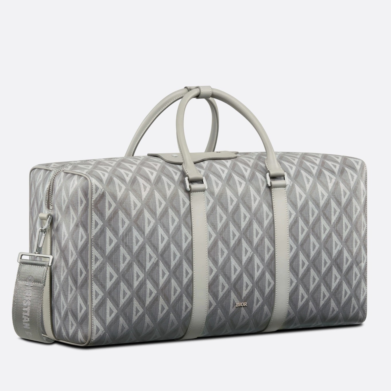 Dior Lingot 50 Duffle Bag In Gray CD Diamond Canvas 394