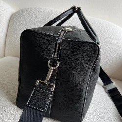 Dior Lingot 50 Duffle Bag In Black Grained Calfskin 687