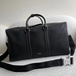 Dior Lingot 50 Duffle Bag In Black Grained Calfskin 687