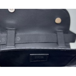 Dior Men's Mini Saddle Bag In Black CD Diamond Canvas 831