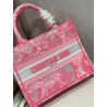 Dior Small Book Tote Bag In Pink Transparent Toile de Jouy Canvas 355