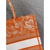 Dior Medium Book Tote Bag In Fluorescent Orange Toile de Jouy Reverse Embroidery 416