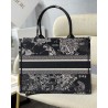 Dior Medium Book Tote Bag In Black Toile de Jouy Zodiac Embroidery 589