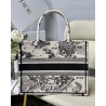 Dior Medium Book Tote Bag In White Toile de Jouy Zodiac Embroidery 627