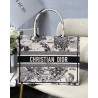 Dior Medium Book Tote Bag In White Toile de Jouy Zodiac Embroidery 627